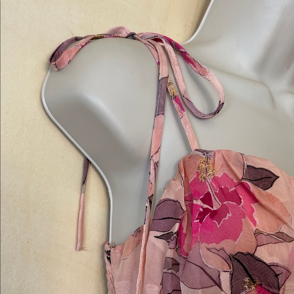 Lulu's Pink and Purple Floral Maxi Dress size M - Picture 5 of 13